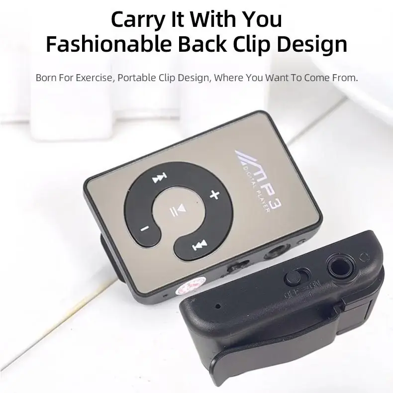 MP3 Player Micro SD Card dengan Klip - Model Terbaru Lagu Lcd 8