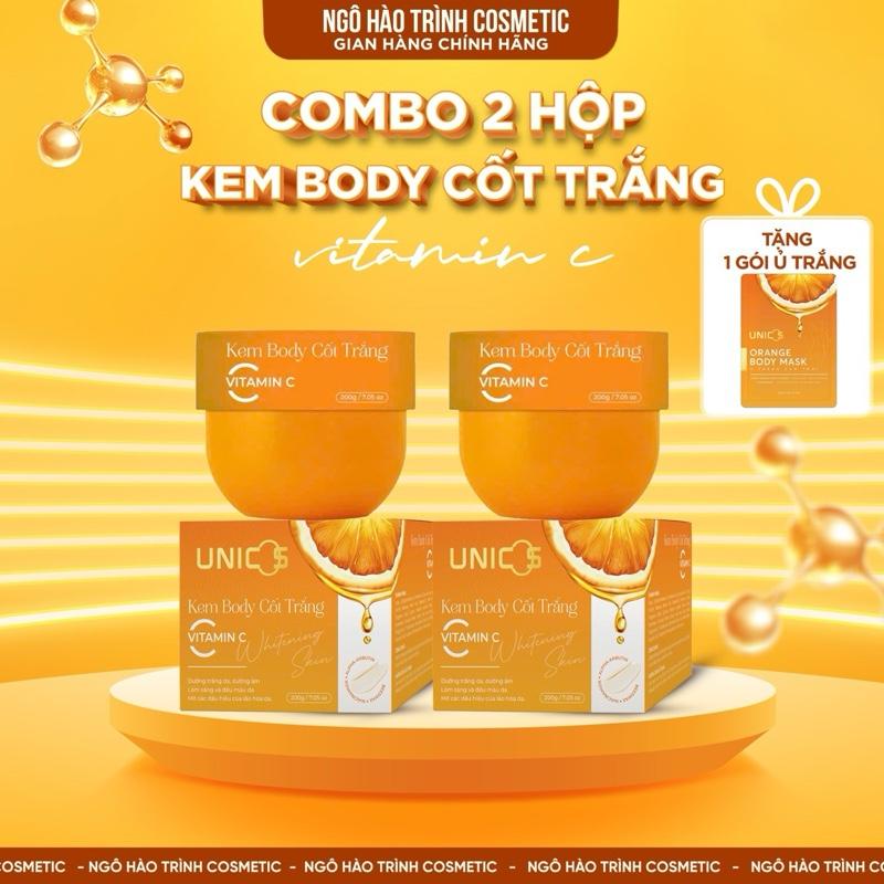 COMBO 2 HỘP KEM BODY CỐT TRẮNG VITAMIN C chăm sóc da body Tặng 2 Ủ Trắng Cam Tươi