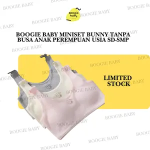 BOOGIE BABY MINISET BUNNY TANPA BUSA ANAK PEREMPUAN USIA SD-SMP Fashion Bahan Katun Lembut Premium Adem dan Menyerap Keringat Model Ringan Nyaman untuk Penggunaan Harian Tampil Imut dan Nyaman