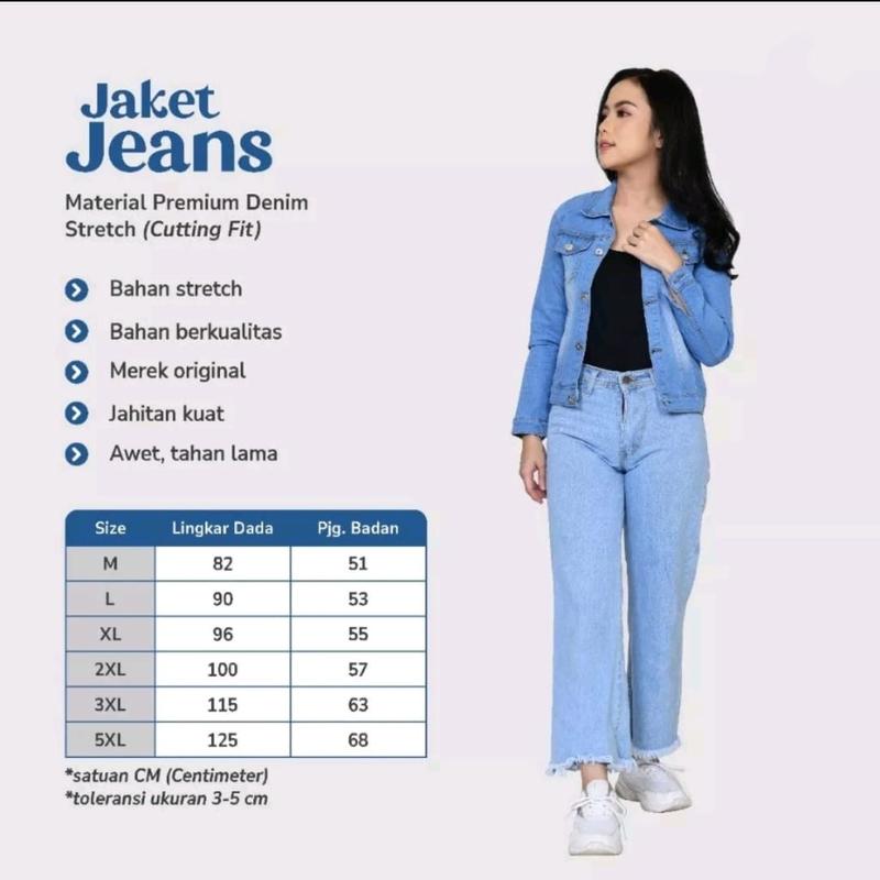 CupCakeGirl Jaket Jeans Melar Wanita Denim Stretch Bisa Melar Kasual Santai Klasik Navy Nyaman Bomber Variasi Blazer Cewek 7