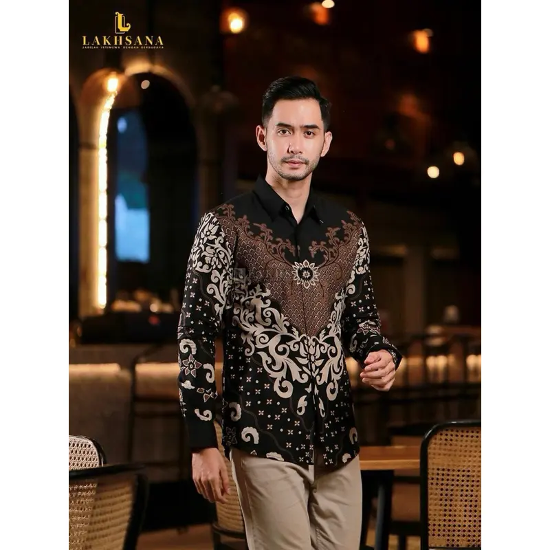 BATIK PRIA/BATIK PRIA DEWASA/BATIK PRIA LENGAN PANJANG UKURAN M L XL XXL