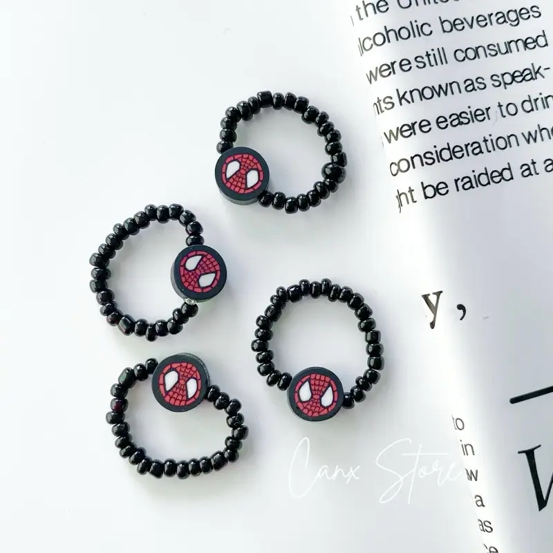 Cincin manik couple spiderman miles and gwen beads rings viral 5