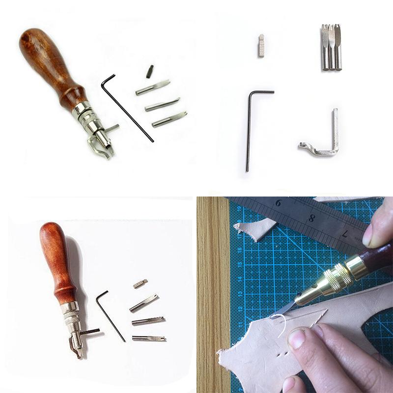 Product Introduction of 7 in 1 Multipurpose Leather Craft Tool Sew&Crease Leather Edge Beveler Tool Set 29