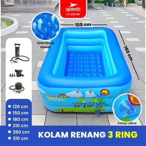 SPEEDS Kolam Renang Anak 3 Layer Swimming Pool 150cm Jumbo Bayi Tiup Inflatable Luar Ruangan 020-40