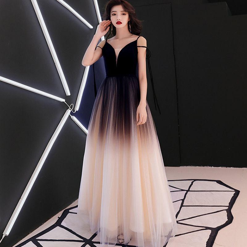 Gradient Evening Dress Women's Long 2024 New Annual Meeting Host Ladies Banquet Dress Noble Elegant Slimming 3