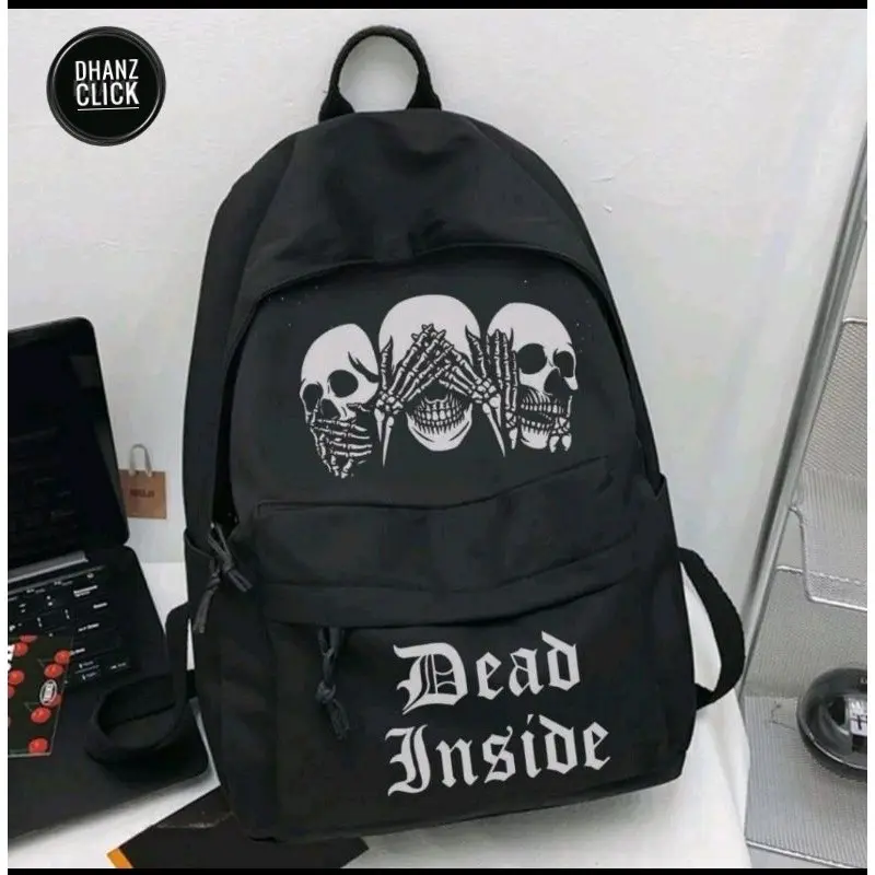 TAS RANSEL SEKOLAH DEAD INSIDE~Tas Punggung pria dan wanita~Ransel kuliah backpack 1