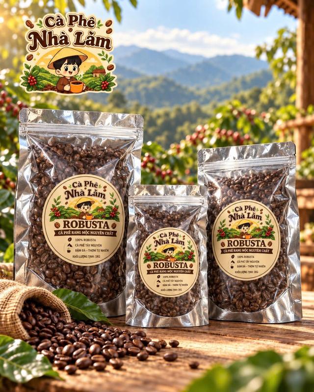 Cà Phê Robusta Nguyên Chất 100% – Rang Mộc Đậm Vị, Thơm Nồng, Chuẩn Gu Việt