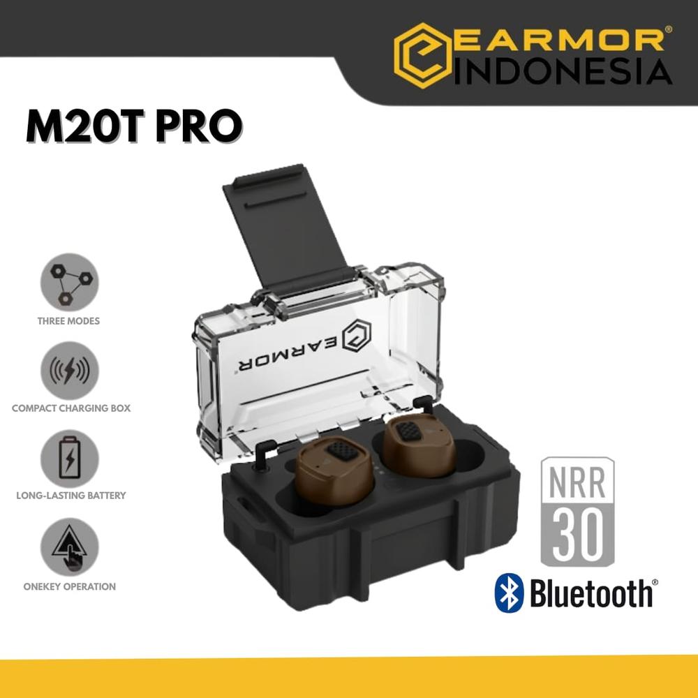 Wireless Noise Cancelling Earbuds with Bluetooth (M20T Pro) - Earmor - Hitam