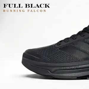 Legia Running Falcon Full Black, Sepatu Sneakers Running Sport Cocok Untuk Pria dan Wanita