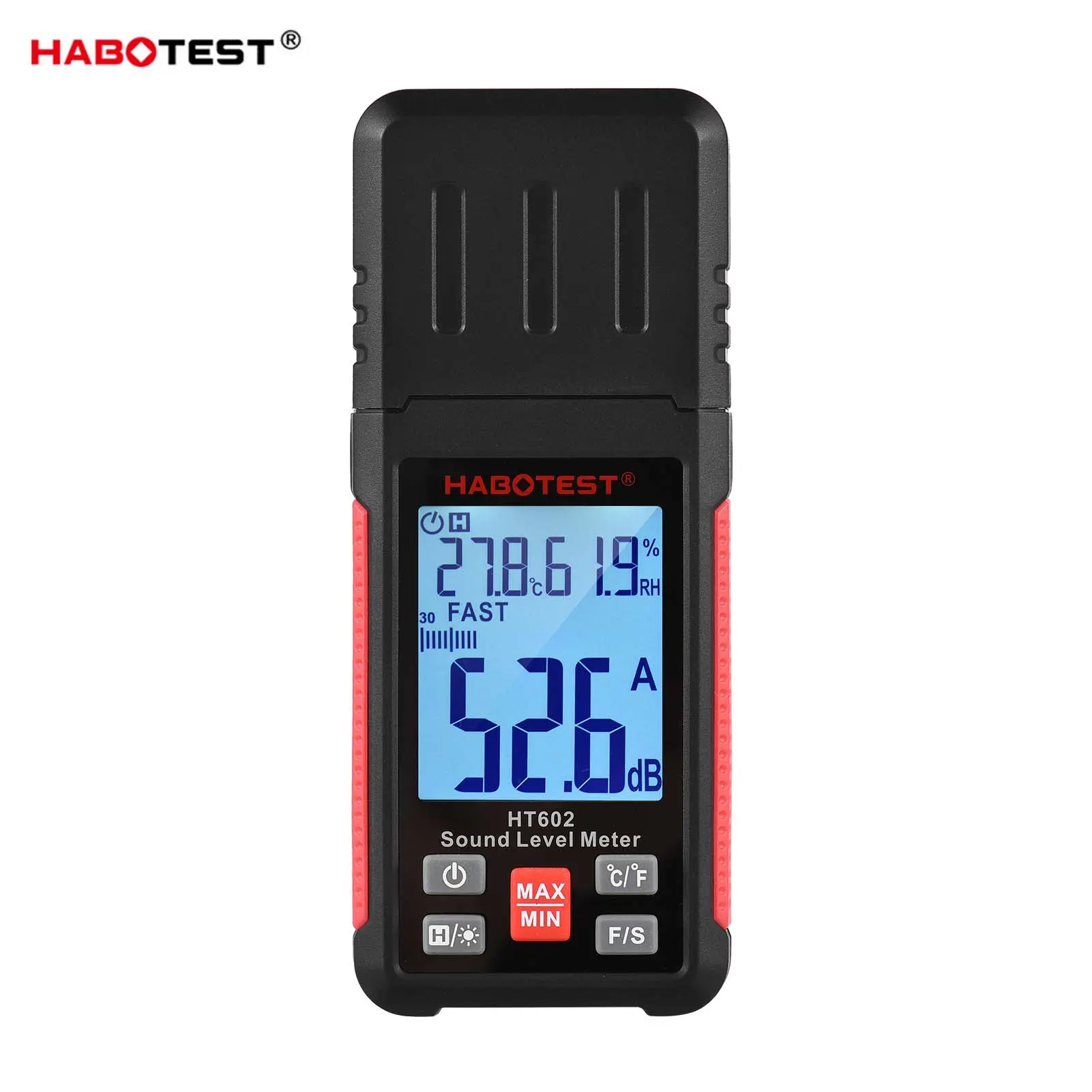 HABOTEST HT602 2.2-inch LCD Digital Sound Level Meter Decibel Monitoring Tester 30-130dB Noisemeter Noise Volume Measuring Gauge