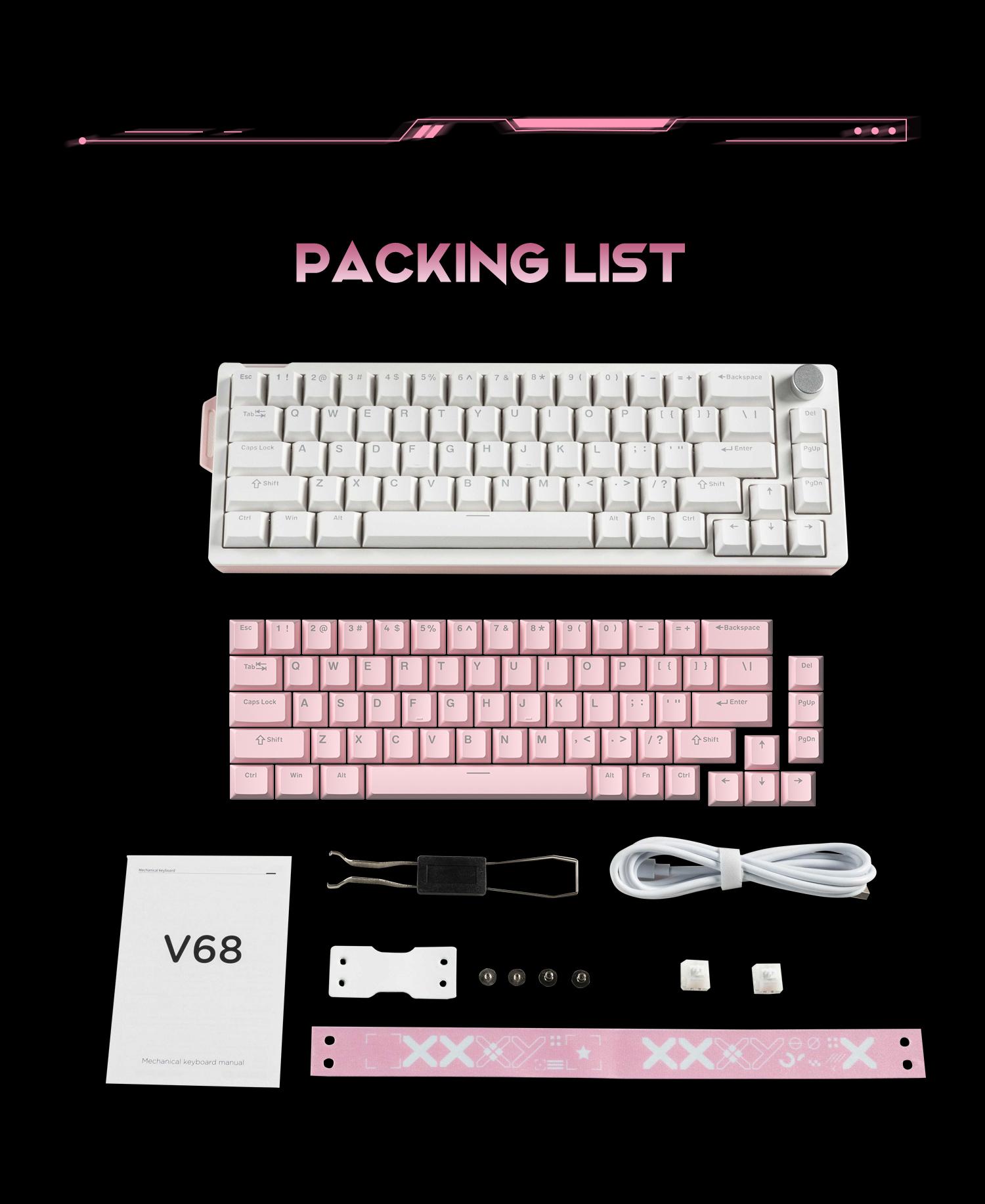 FURYCUBE V68 Music Drive Mechanical Keyboard 3-5pin Hot-Swapping Gaming Knob RGB Wired Gaming Keyboard FREE 1 SET KEYCAPS【Hadiah untuk teman baik】 FURYCUBE V68 Music Drive Mechanical Keyboard 3-5pin Hot-Swapping Gaming Knob RGB Wired Gaming Keyboard FREE 1 SET KEYCAPS【Hadiah untuk teman baik】