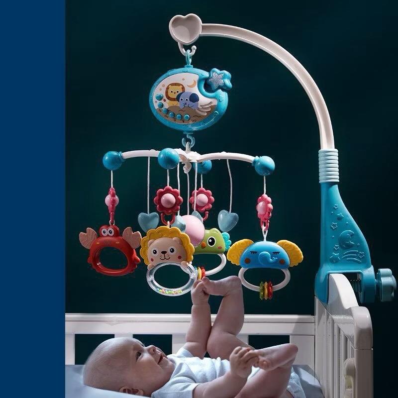 DEAL TRÊN LIVE Bộ đồ chơi treo nôi xoay 360 độ có hộp phát nhạc đèn chiếu sáng ru bé ngủ ban đêm TẶNG PIN
