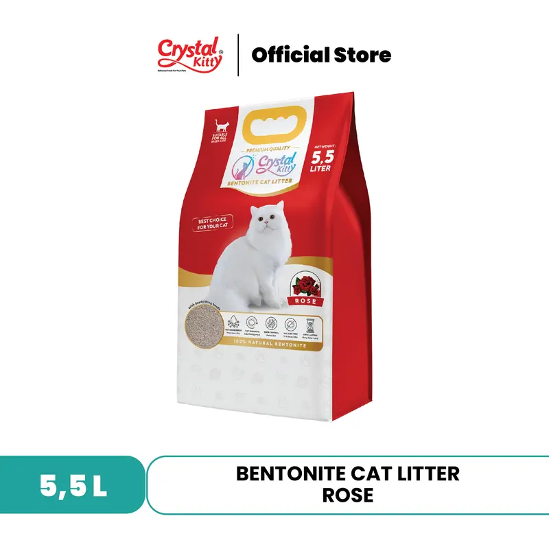Crystal Kitty Pasir Kucing Bentonite Cat 5.5 Litter - Pasir Kucing Berkualitas Tinggi 6