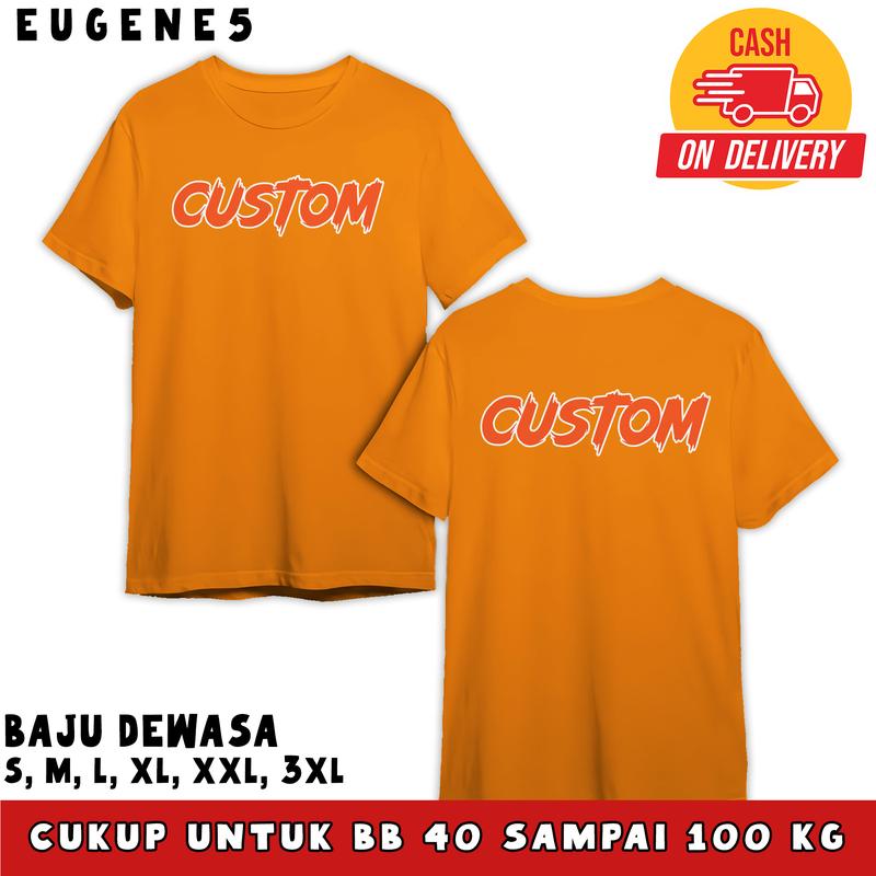 eugene5 Kaos Lengan Pendek Custom/Tidak Custom Bisa Baju Soft Distro Dewasa Pria Pendek Panjang Keren Silver Tshirt Oblong Simple 6