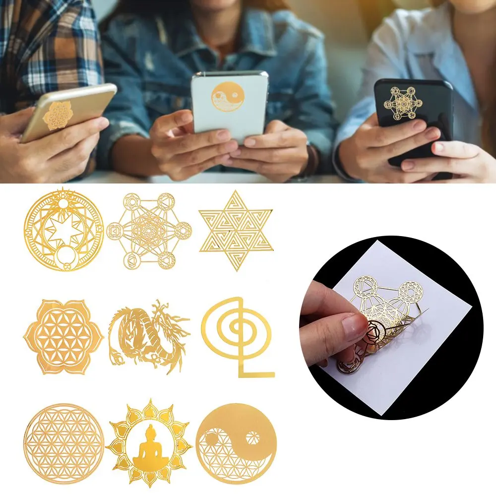 beyonday DIY Making Material Flower Life Pattern  Color Metal Copper Sticker for Making Mould Energy Sticker Sacred Geometric Sticker
