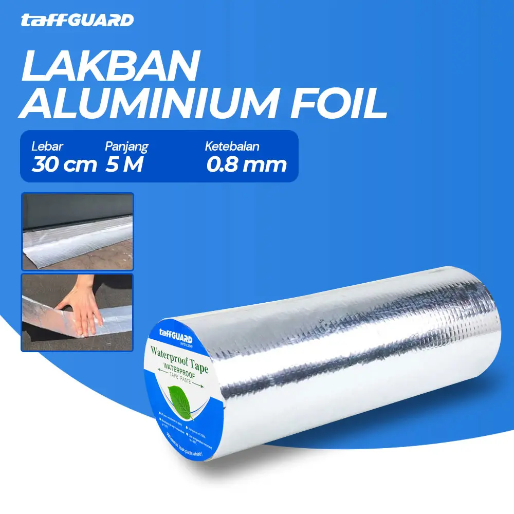 OBSIO Lakban Aluminium Anti Bocor Waterproof 0.8MM Perbaikan Atap Rumah Daya Rekat Kuat Tahan Panas dan air