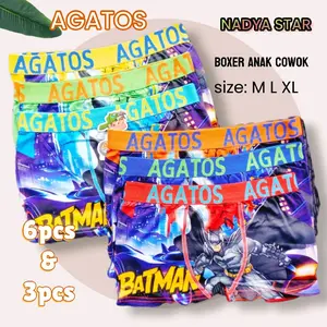 6Pcs Celana Dalam Anak Laki-laki/ Boxer Anak Laki-laki Motif superhero