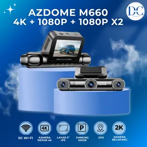 Kamera Dsahcam Mobil - AZDOME M660 - 4 Kamera - 2K+1080P - 3" IPS - GPS - WIFI - Dashcam Mobil - Kamera Mobil - Plug N Play - 100% Original