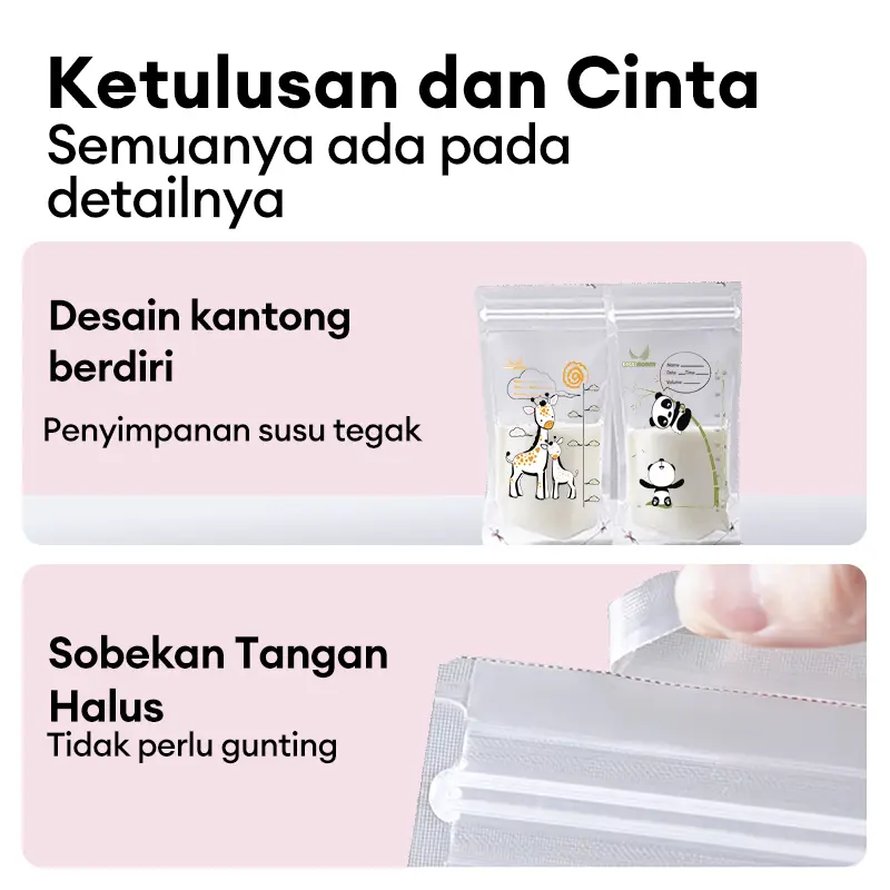 【Spesial Ramadhan】 Kombinasi-Breast Pad &Kantong Asi | Cotton Pads | Bantalan Payudara | Penyerap Asi Menyusui | Mengemas makanan  Kantong penyimpanan susu BreastMilk Storage Bag BPA free-PP Food Grade 7