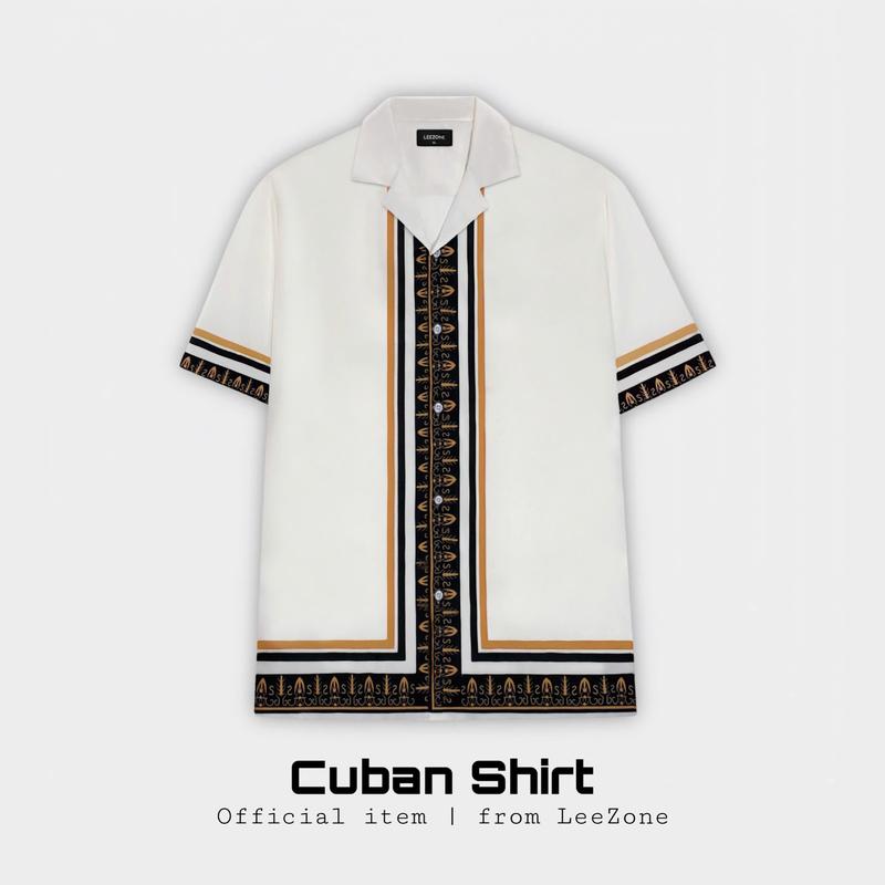 Sơmi Golden Line | Áo Cuban Shirt LEEZONE form rộng Menswear