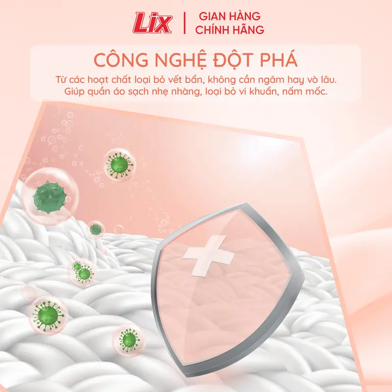 Nước giặt Lix Siêu sạch hương hoa anh đào túi 2.4Kg N2503 làm sạch cực nhanh vết bẩn, lưu hương dài lâu 3