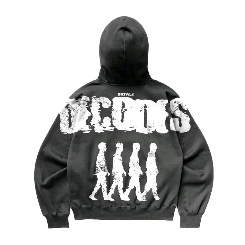 BRTWL HOODIE BOXY OVERSIZE DECODES DARK GREY UNISEX 4