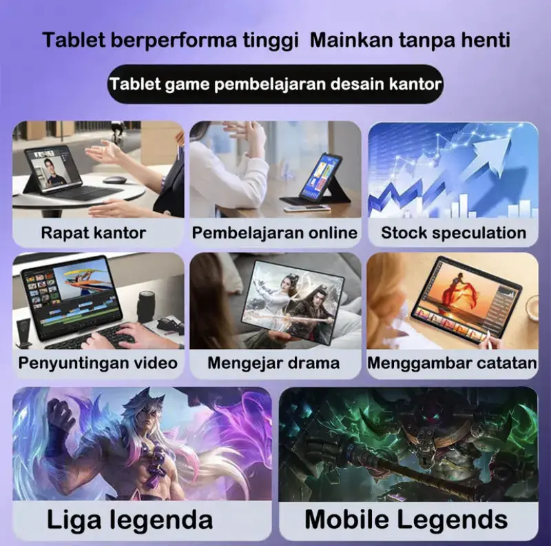 Tablet PC HanZhong 2024 Pro 10.1 Inci RAM 12GB ROM 512GB Layar 1600x3200 Wifi 5G Game Perangkat Lunak Perkantoran 1