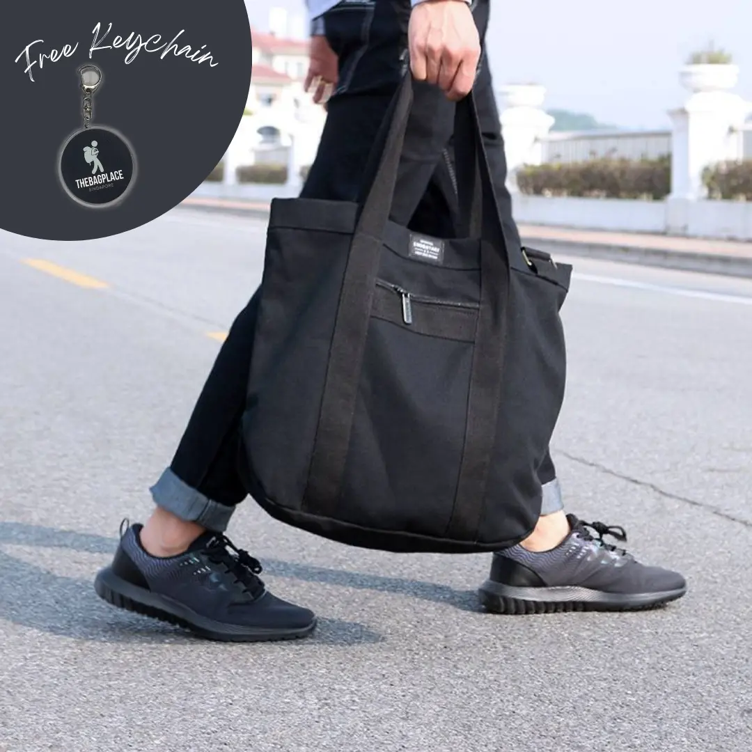 TheBagPlace 4 Colours Available Korean Fashion A4 Canvas Tote Bag, Sling Bag with Zip "Free Fast Shipping”