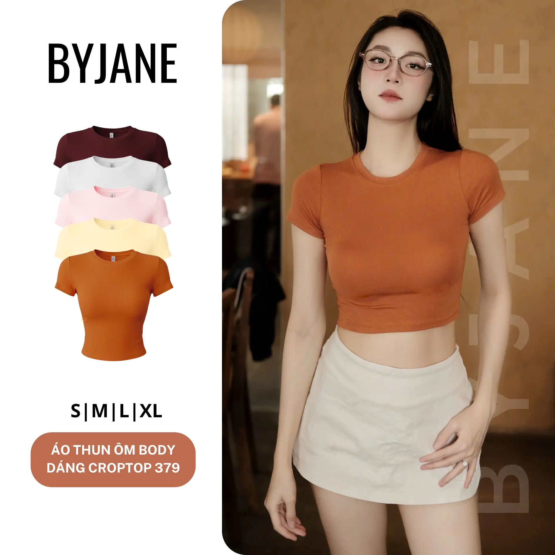 (MỞ BÁN) Áo Thun Cổ Tròn Crotop bozip Trơn BYJANE-379