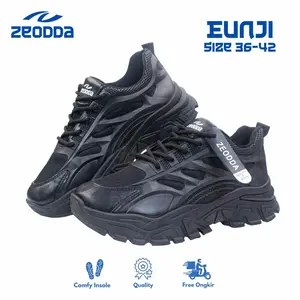 Zeodda Eunji Sepatu Sneakers Sport Sintetis Gradasi Wanita Cewek Korea Fashion Casual Shoes Karet Free Kotak Olahraga Perempuan 1033