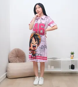 DRESS JERSEY BUSUI MINI DAILY CASUAL WANITA / DRESS NUMBER SERIES DAN MOTIF GAMBAR / OUTFIT DAILY CASUAL WANITA