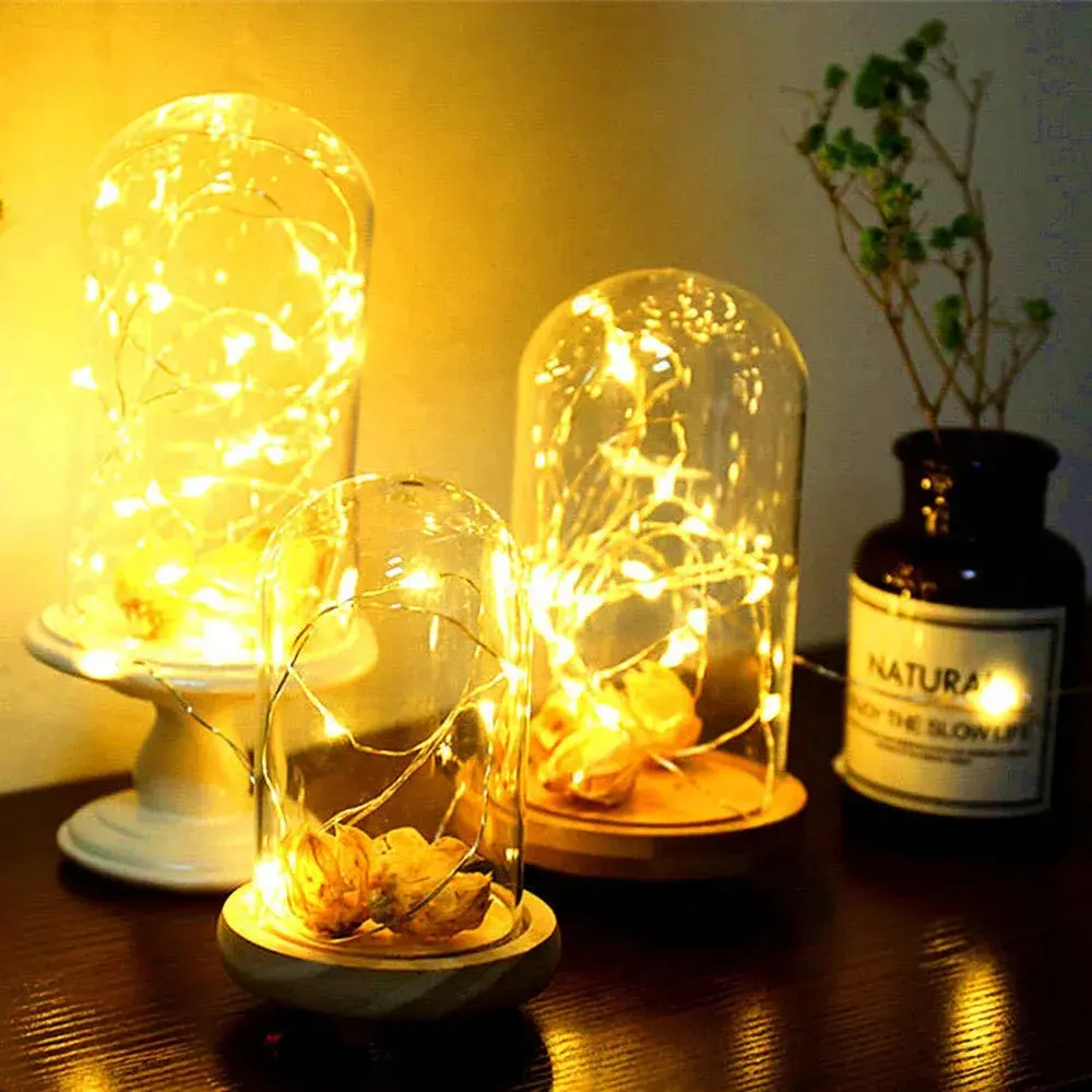 LED string lights starry flashing lights battery operated for bedroom home decor party wedding copper wire small bulbs