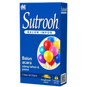1 pack isi 3 sutroh balon impor luar negri karet lentur tidak mudah sobek berbagai macam warna merah biru hitam
