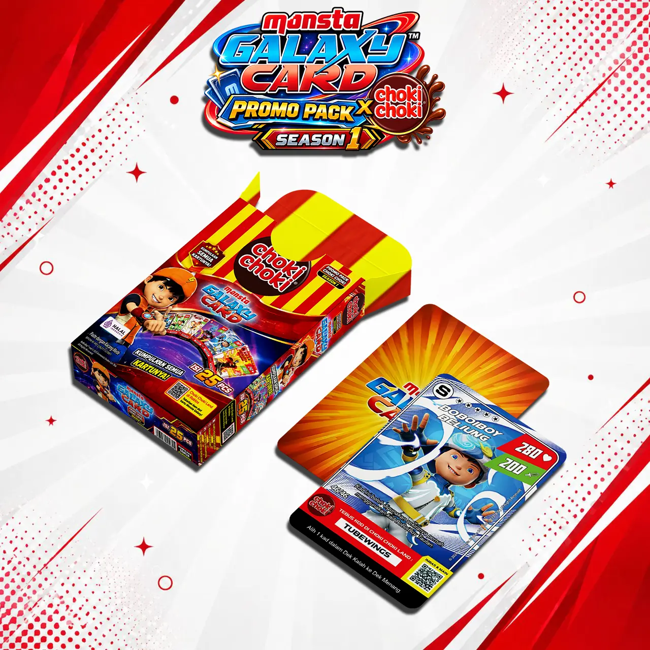 Kartu Boboiboy Monsta Galaxy Card Promo Pack Choki Choki Premium UNOFFICIAL Free BOX