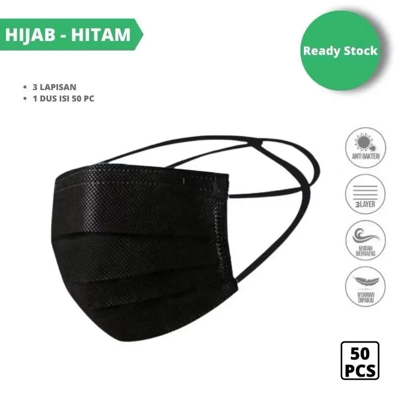 3ply Hitam(Hijab)