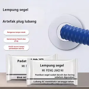 Dempul penyegel, sealant rumah tangga kedap air berwarna putih bersih untuk lubang pada AC, dempul penambal lubang, tanah liat untuk menyegel lubang pada dinding.