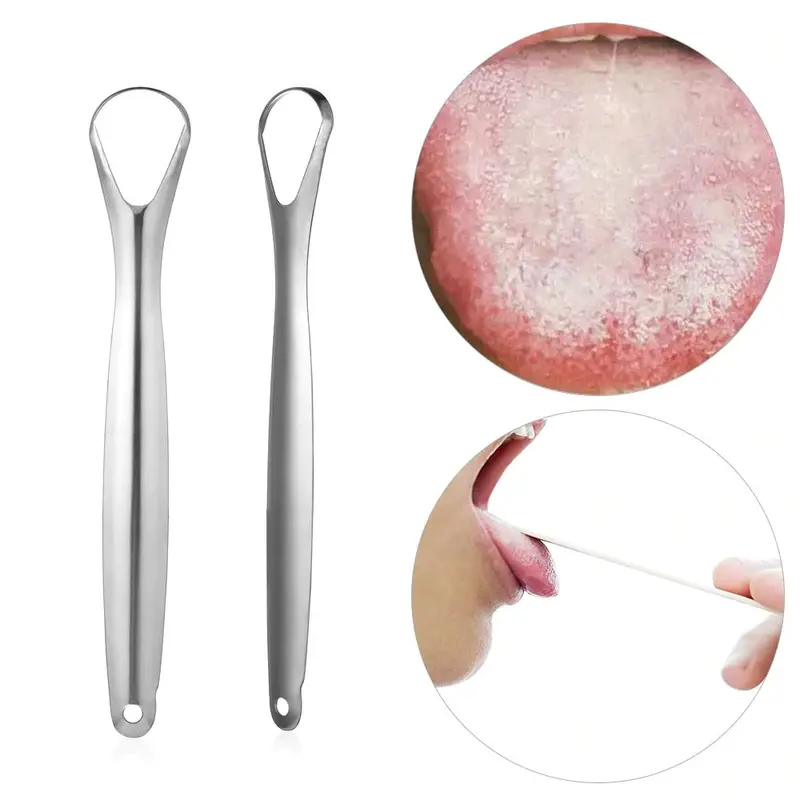 PEMBERSIH LIDAH TONGUE ORAL SCRAPER CLEANER STAINLESS STEEL L013 SILVER 3