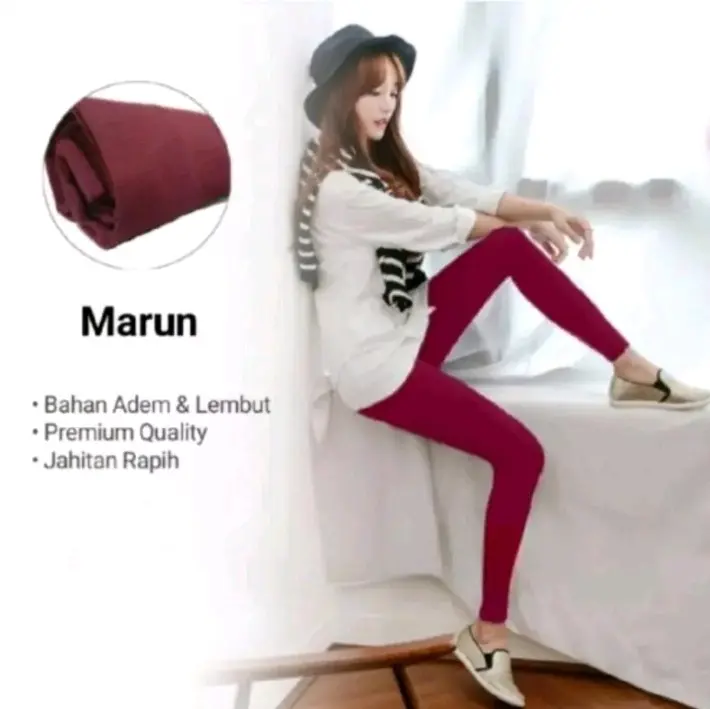 LEGGING PANJANG BAHAN KAOS/LEGING WANITA SOFT RAYON PREMIUM DEWASA 5