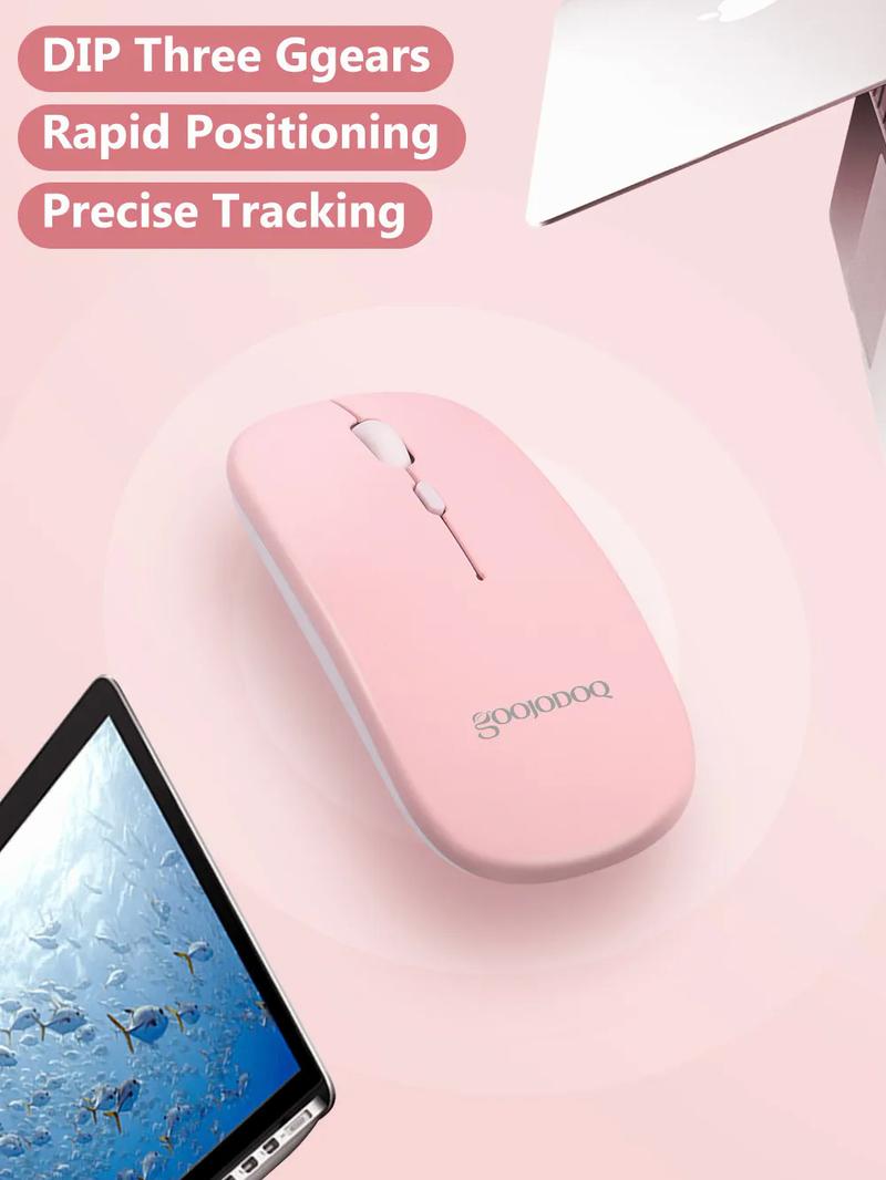 Product Introduction of Chuột không dây, Goojodoq, với Bluetooth 4.0, có thể sạc lại, dành cho máy tính, PC, iPad, chế độ kép, USB, 3 DPI có thể điều chỉnh 9