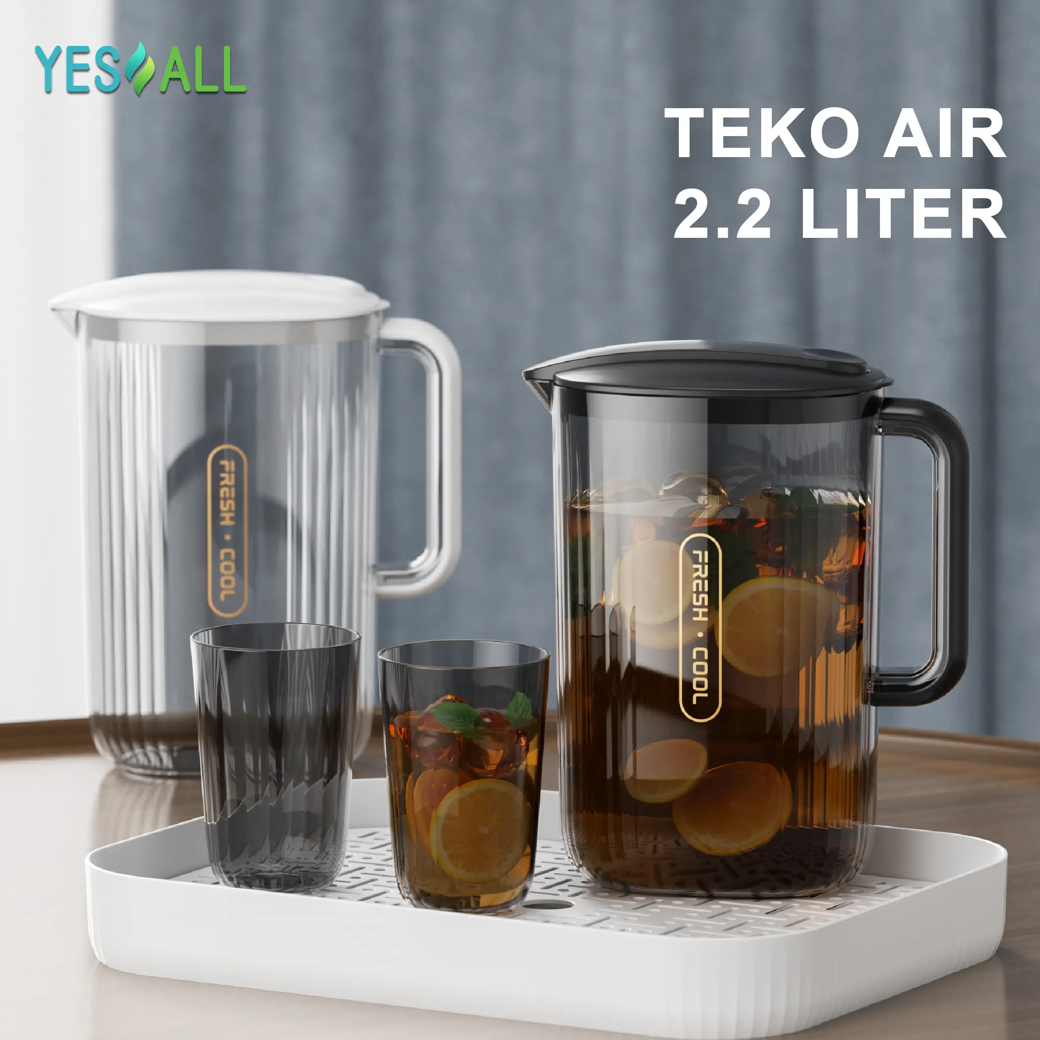 YESALL Teko Air Minum 2.2 Liter Besar Water Jug Air Minum Botol Air Minum Kulkas  Aesthetic Food Grade Teko Pitcher Minuman Water Kettle Serba Guna Teko Air Minum Transparan Water Jug Estetik Teko Multifungsi Transparant Aesthetic