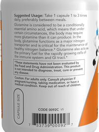 Gambar Now L-Glutamine 500mg Capsules Non GMO Supplement Vegan Lglutamine dari Tokovita1981 Kota Administrasi Jakarta Utara 5 Tokopedia
