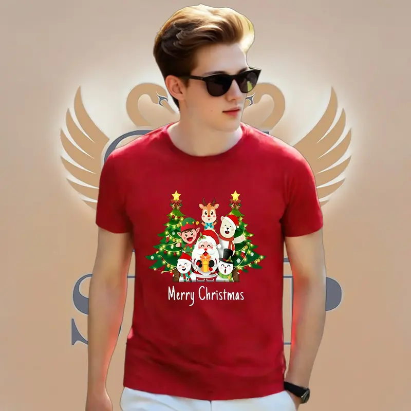 2lshop Atasan edisi spesial Natal Kaos Unisex Fashion Natal Baju special Natal Christmas Terima Custom Design Kilat Nyaman Soft Tebal Pria Casual Pendek Printing 0