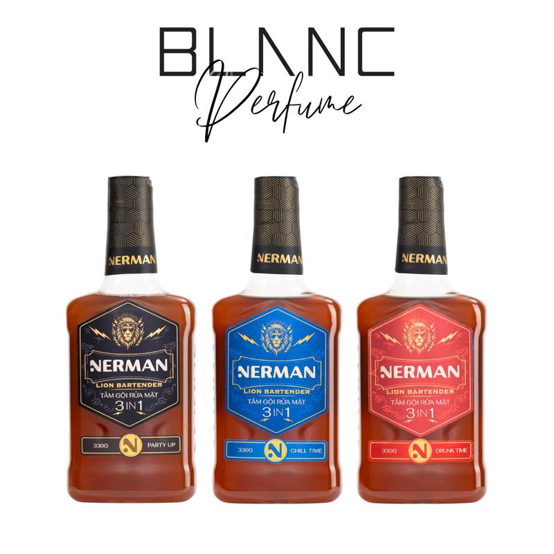   HỎA TỐC HCM  Sữa Tắm Gội - Rửa Mặt Nam Giới 3in1 Nerman Lion Bartender 330g 