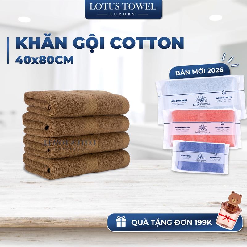 Khăn Gội Đầu LOTUS TOWEL 40x80cm, Làm Từ Sợi Cotton Cao Cấp, Mềm Mịn, Thấm Hút, Không Ra Màu Dùng cho Nhà Tắm, Spa, Khách sạn, Resort, khăn tắm