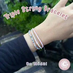 Triple String Bracelet - Gelang Manik Mote Handmade