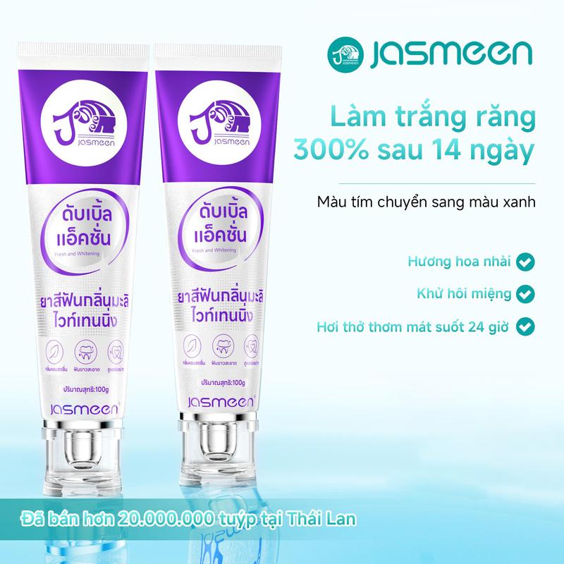 [KOL] Khuyến Mãi Đặc Biệt – Mua 2 Tuýp Kem Đánh Răng làm trắng hương hoa nhài JASMEEN!Sản phẩm làm trắng răng an toàn,đem lại hơi thở thơm mát ,giảm tình trạng hôi miệng,ngăn ngừa vết ố vàng, dành cho mọi đối tượng ( 100g*2)