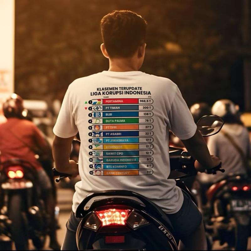 Kaos Liga Korupsi Baju Liga Korupsi Baju Liga Koruptor Kaos Sindirian Liga Korupsi Indonesia - Bahan Tebal Combed 30s Distro Baju Katun 2