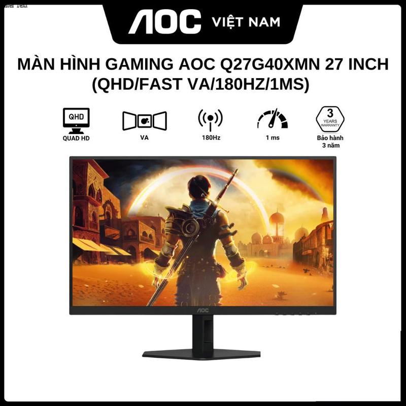 Màn Hình Gaming AOC Q27G40XMN 27 inch 2K QHD, Mini LED, Fast VA , 180hz, 1ms