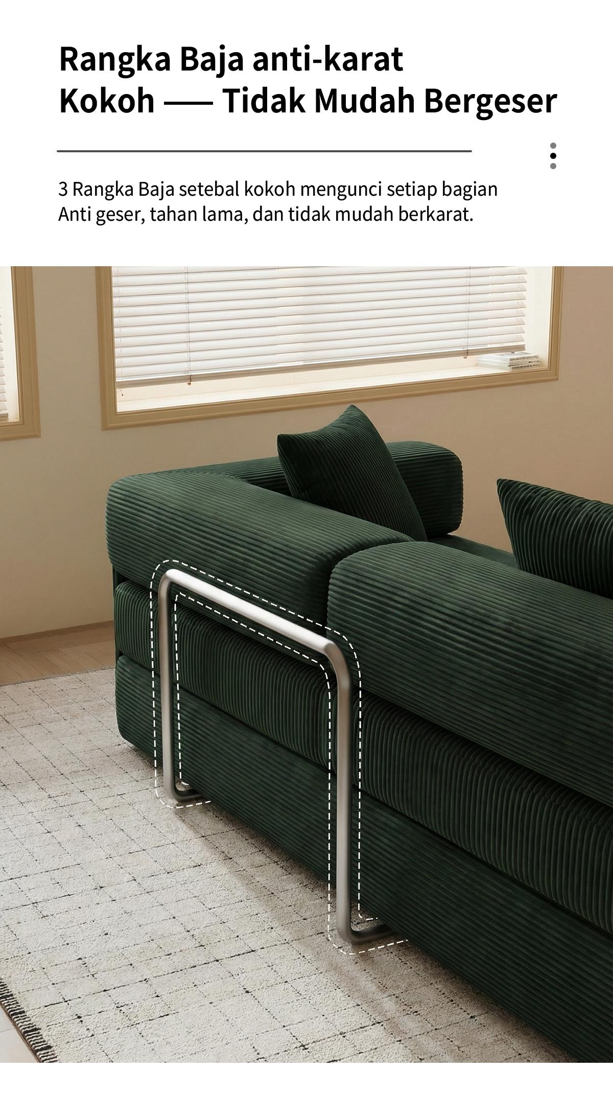 MossWood Sofa Bed Lipat Retro 2026 Desain Teddy Kecil untuk Ruang Tamu Kombinasi Moduler 2in1 MossWood Sofa Bed Lipat Retro 2026 Desain Teddy Kecil untuk Ruang Tamu Kombinasi Moduler 2in1