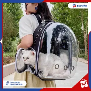 Tas Ransel Astronot Hewan Kucing Anjing Transparan Travel Bag Pet Carrier Anabul 10 Kg Ventilasi Udara